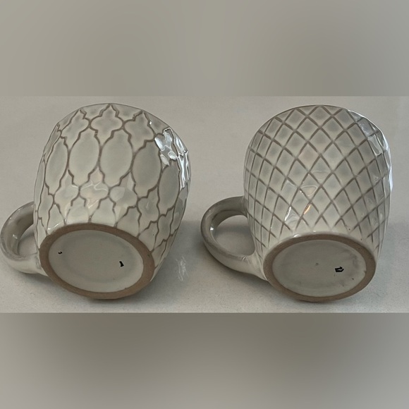 Espresso Demi tasse coffee cup Set of Two Gray Patterned ceramic cups - Picture 4 of 10